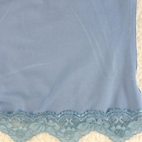 Virghoes Powder Blue Lacy Cami with red text printed Lucky You - Picture 6 of 13